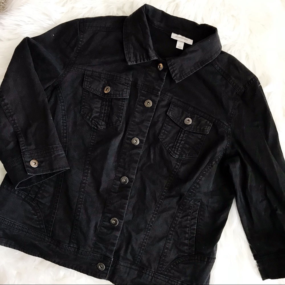 Dressbarn Button Down Black Jacket Size M/L
